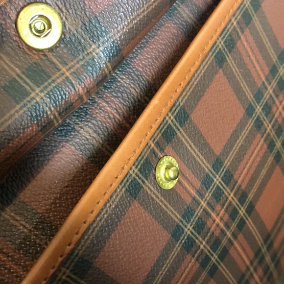 WRALPH LAUREN Tartan Plaid Laptop Briefcase Crossbody Messenger Bag RARE - Picture 6 of 17